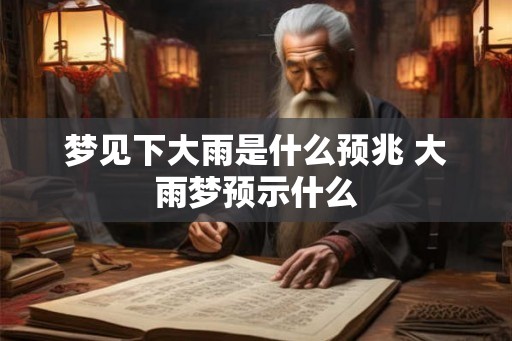 梦见下大雨是什么预兆 大雨梦预示什么
