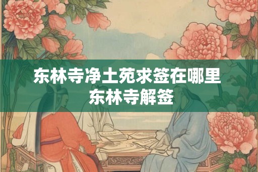 东林寺净土苑求签在哪里  东林寺解签