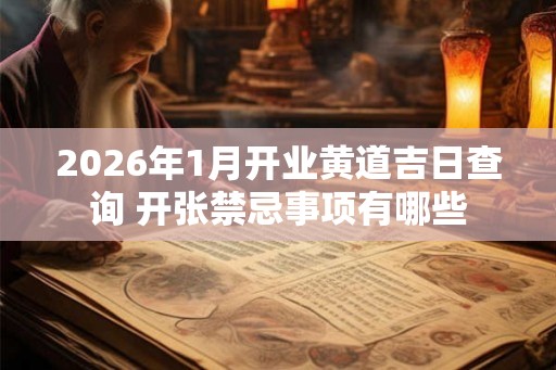 2026年1月开业黄道吉日查询 开张禁忌事项有哪些