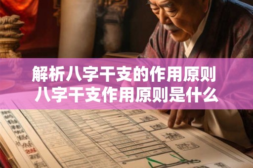 解析八字干支的作用原则 八字干支作用原则是什么