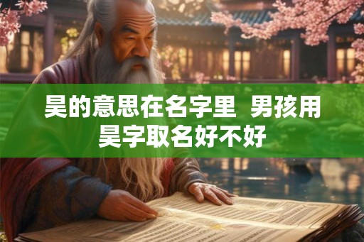 昊的意思在名字里 男孩用昊字取名好不好 昊的意思在名字里 男孩用昊字取名好不好