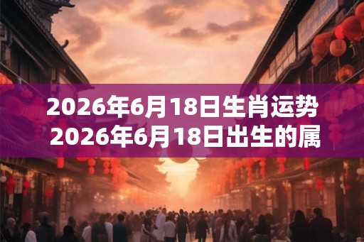 2026年6月18日生肖运势 2026年6月18日出生的属什么生肖运势