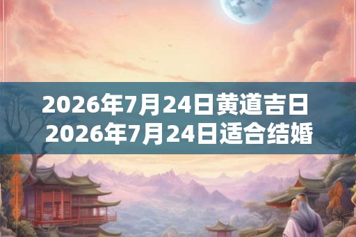 2026年7月24日黄道吉日 2026年7月24日适合结婚吗