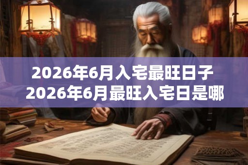 2026年6月入宅最旺日子 2026年6月最旺入宅日是哪天