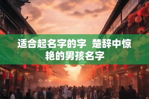 适合起名字的字  楚辞中惊艳的男孩名字