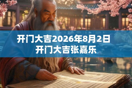 开门大吉2026年8月2日  开门大吉张嘉乐