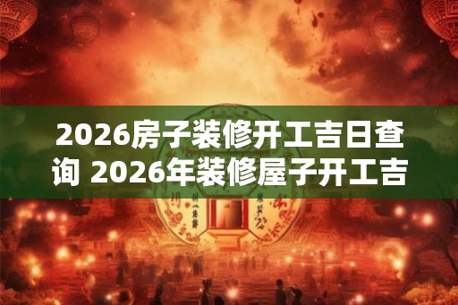 2026房子装修开工吉日查询 2026年装修屋子开工吉日查询