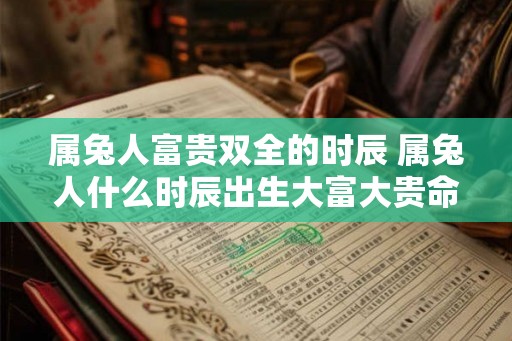 属兔人富贵双全的时辰 属兔人什么时辰出生大富大贵命格 属兔人富贵双全的时辰 属兔人什么时辰出生大富大贵命格