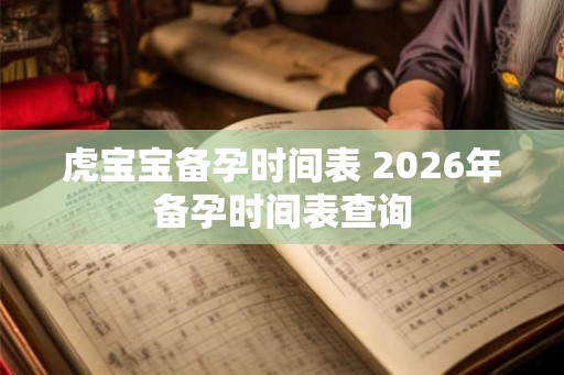 虎宝宝备孕时间表 2026年备孕时间表查询