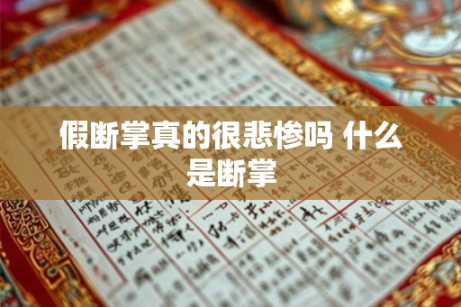 假断掌真的很悲惨吗 什么是断掌