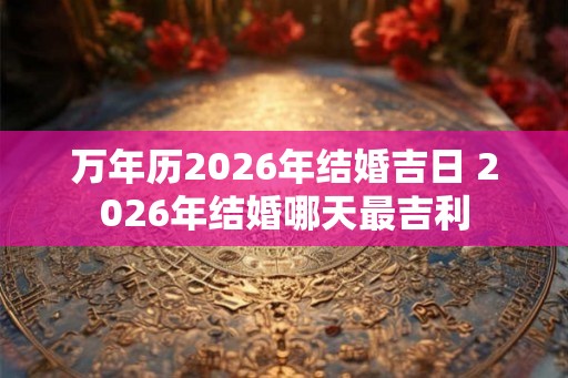 万年历2026年结婚吉日 2026年结婚哪天最吉利