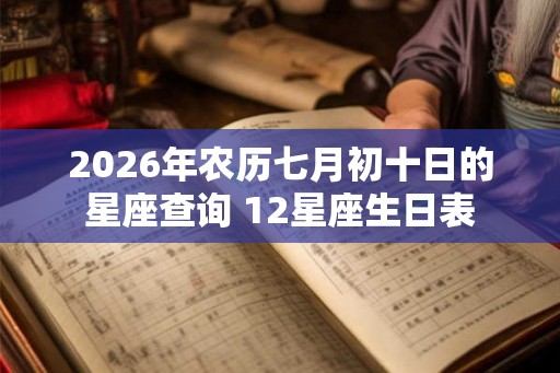 2026年农历七月初十日的星座查询 12星座生日表