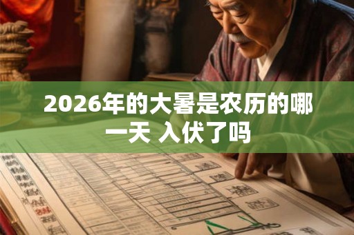 2026年的大暑是农历的哪一天 入伏了吗 2026年的大暑是农历的哪一天 入伏了吗