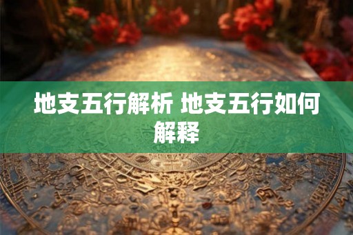 地支五行解析 地支五行如何解释