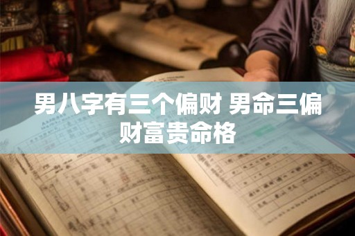 男八字有三个偏财 男命三偏财富贵命格
