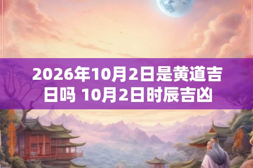 2026年10月2日是黄道吉日吗 10月2日时辰吉凶
