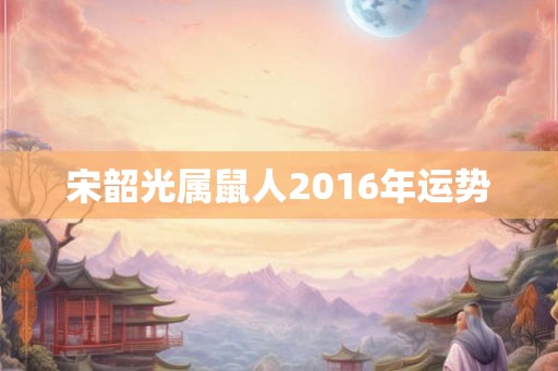 宋韶光属鼠人2016年运势