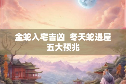 金蛇入宅吉凶  冬天蛇进屋五大预兆