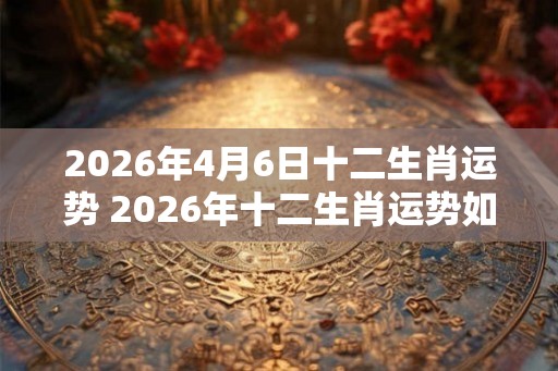 2026年4月6日十二生肖运势 2026年十二生肖运势如何