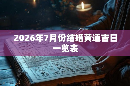 2026年7月份结婚黄道吉日一览表