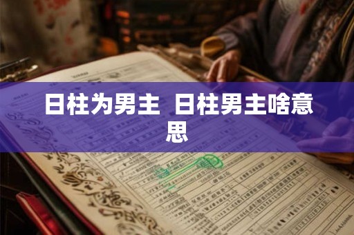 日柱为男主 日柱男主啥意思 日柱为男主 日柱男主啥意思