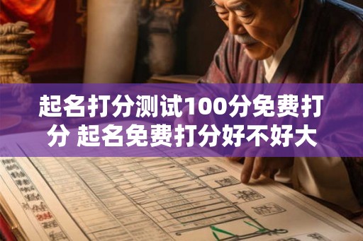 起名打分测试100分免费打分 起名免费打分好不好大意为是否值得尝试起名打分测试