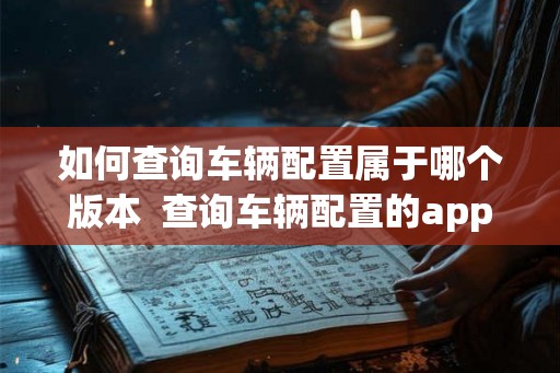如何查询车辆配置属于哪个版本  查询车辆配置的app