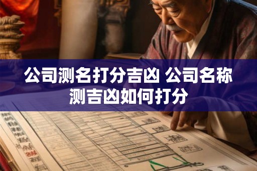 公司测名打分吉凶 公司名称测吉凶如何打分