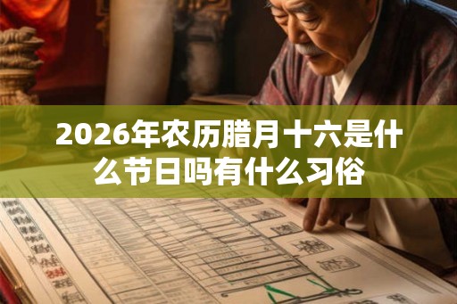 2026年农历腊月十六是什么节日吗有什么习俗