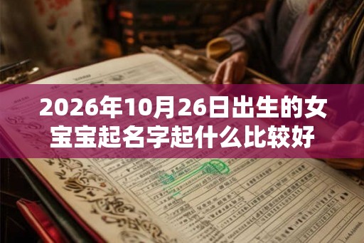 2026年10月26日出生的女宝宝起名字起什么比较好