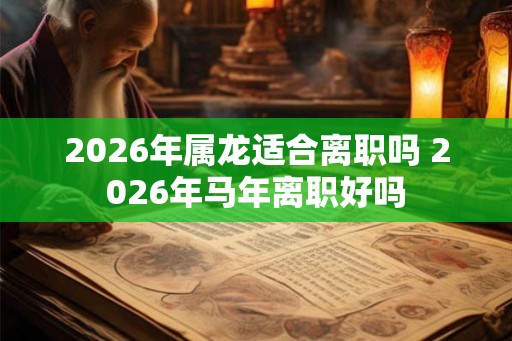 2026年属龙适合离职吗 2026年马年离职好吗