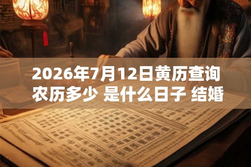 2026年7月12日黄历查询 农历多少 是什么日子 结婚吉时