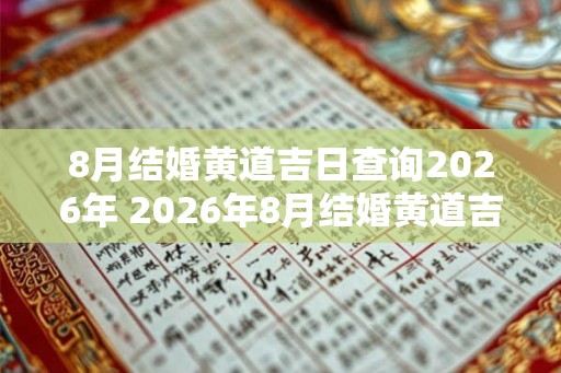 8月结婚黄道吉日查询2026年 2026年8月结婚黄道吉日是哪些
