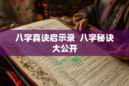 八字真诀启示录 八字秘诀大公开 八字真诀启示录 八字秘诀大公开