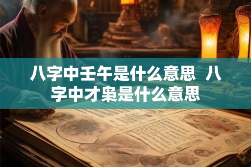 八字中壬午是什么意思  八字中才枭是什么意思