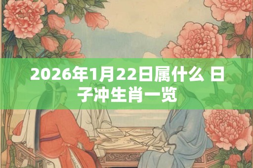 2026年1月22日属什么 日子冲生肖一览