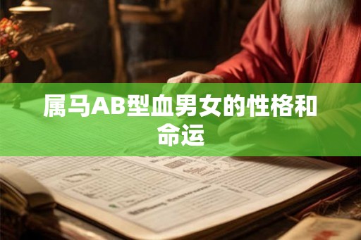 属马AB型血男女的性格和命运