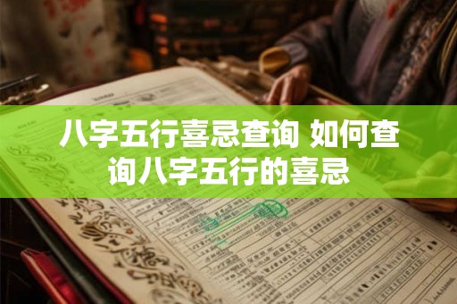 八字五行喜忌查询 如何查询八字五行的喜忌