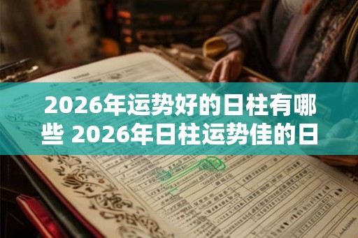 2026年运势好的日柱有哪些 2026年日柱运势佳的日期有哪些