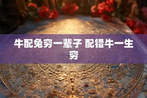 牛配兔穷一辈子 配错牛一生穷
