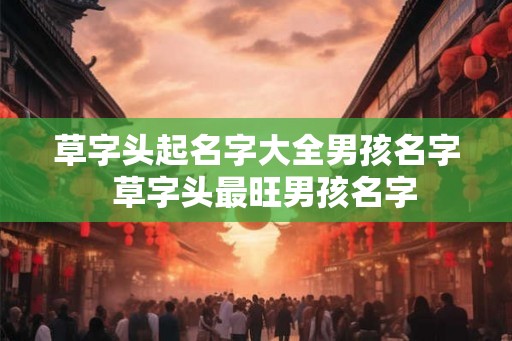 草字头起名字大全男孩名字  草字头最旺男孩名字