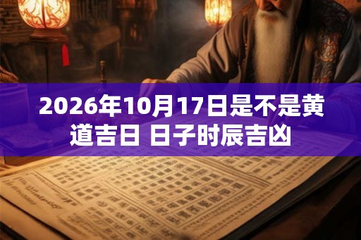 2026年10月17日是不是黄道吉日 日子时辰吉凶