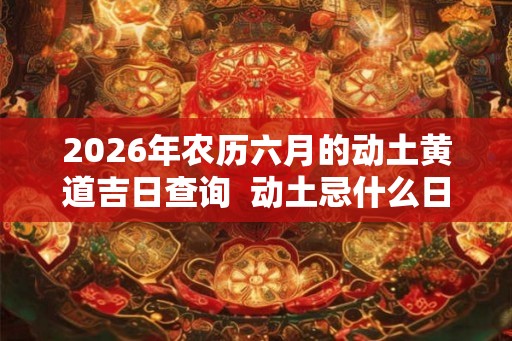 2026年农历六月的动土黄道吉日查询  动土忌什么日子