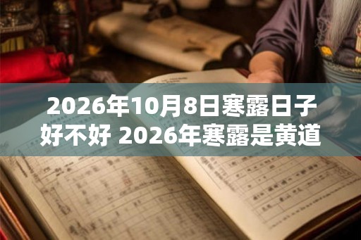 2026年10月8日寒露日子好不好 2026年寒露是黄道吉日吗