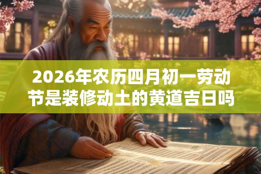 2026年农历四月初一劳动节是装修动土的黄道吉日吗