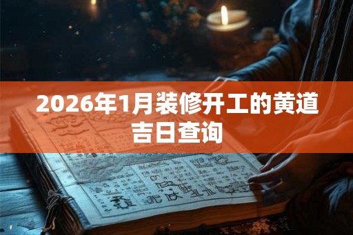 2026年1月装修开工的黄道吉日查询
