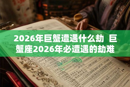 2026年巨蟹遭遇什么劫  巨蟹座2026年必遭遇的劫难