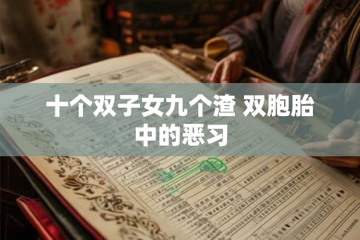 十个双子女九个渣 双胞胎中的恶习