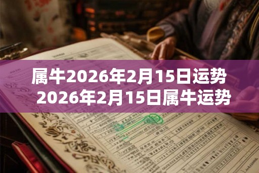 属牛2026年2月15日运势  2026年2月15日属牛运势详解