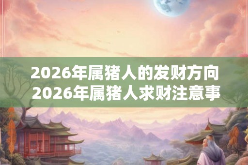 2026年属猪人的发财方向 2026年属猪人求财注意事项